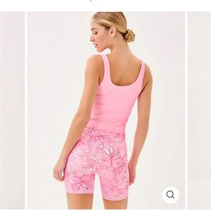 Lilly Pulitzer weekend biker shorts luxletic conch shell pink XL NWT